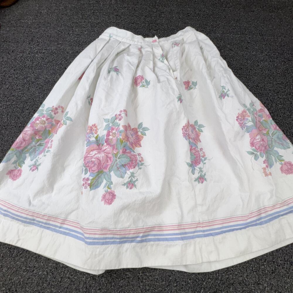 The Villager Skirt Womens Petites White Knee Length Peasant Elastic Waist Lined